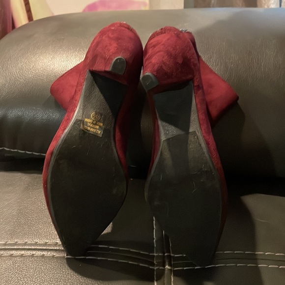 Burgundy Ankle Boots Sz 8-1/2 - Picture 3 of 3